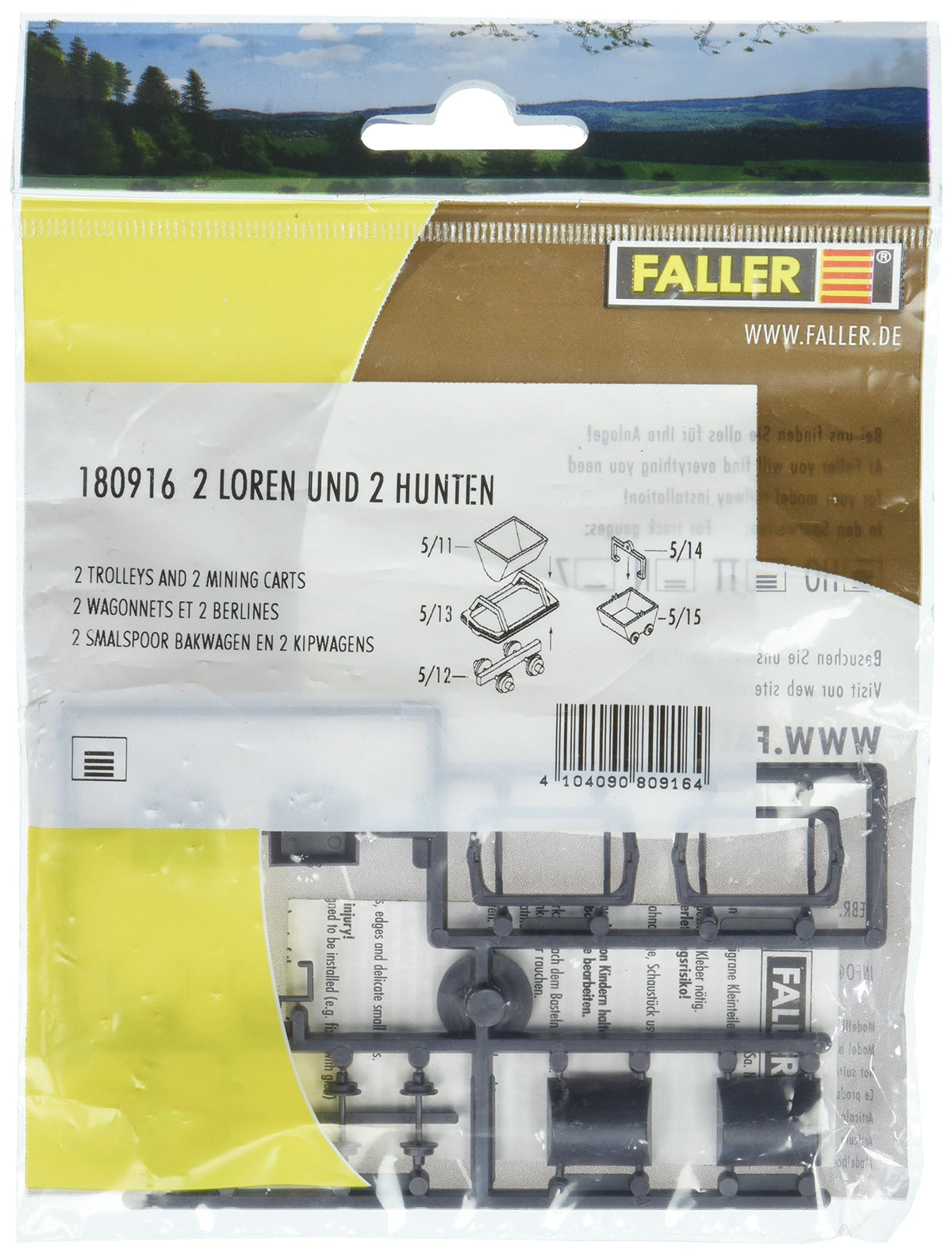 Faller 180916 Trolleys/Mining Carts 2ea Scenery and Accessories