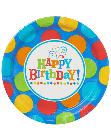 American Greetings Birthday Fever Fun Party Supplies, Round Paper Dinner Plates (8-Count)