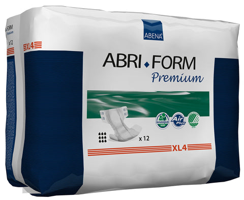 Abena Abri-Form Premium Incontinence Briefs, Level 4, (Small To Extra Large Sizes) Extra Large, 12 Count