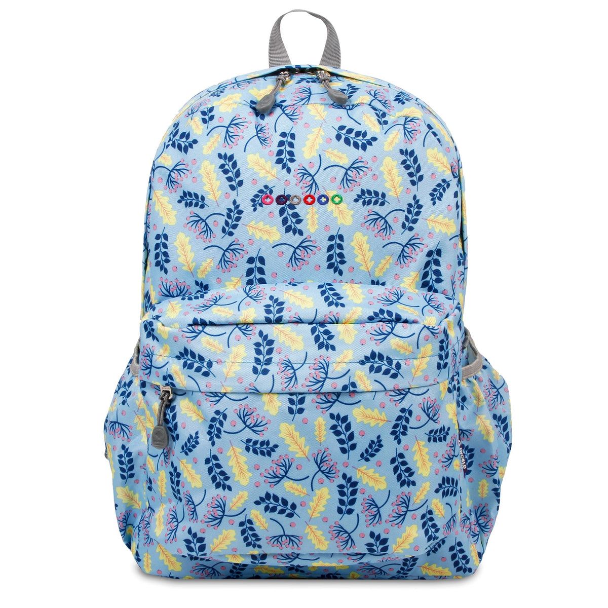 J World New York Unisex Kid's Oz School Backpack for Girls Boys. Cute Bookbag, Sky Leaves, One Size