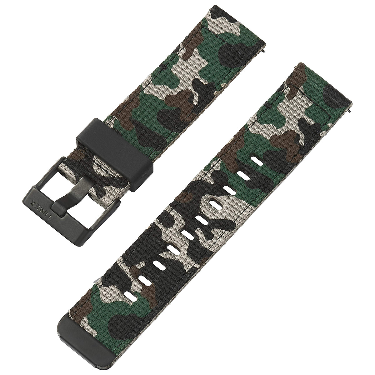 Timex 22mm Fabric Quick-Release Strap - Green Camo with Black Buckle