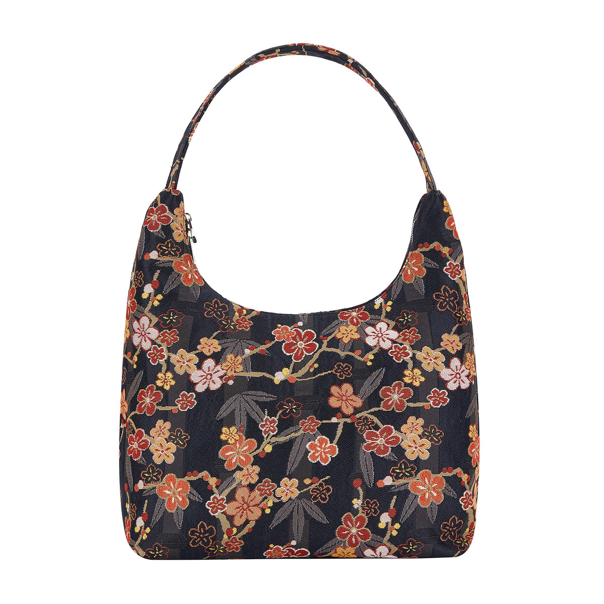 Signare Tapestry Hobo Shoulder bag Slouch Purse For Women with Ume Sakura Flower Japanese Style (HOBO-SAKURA)