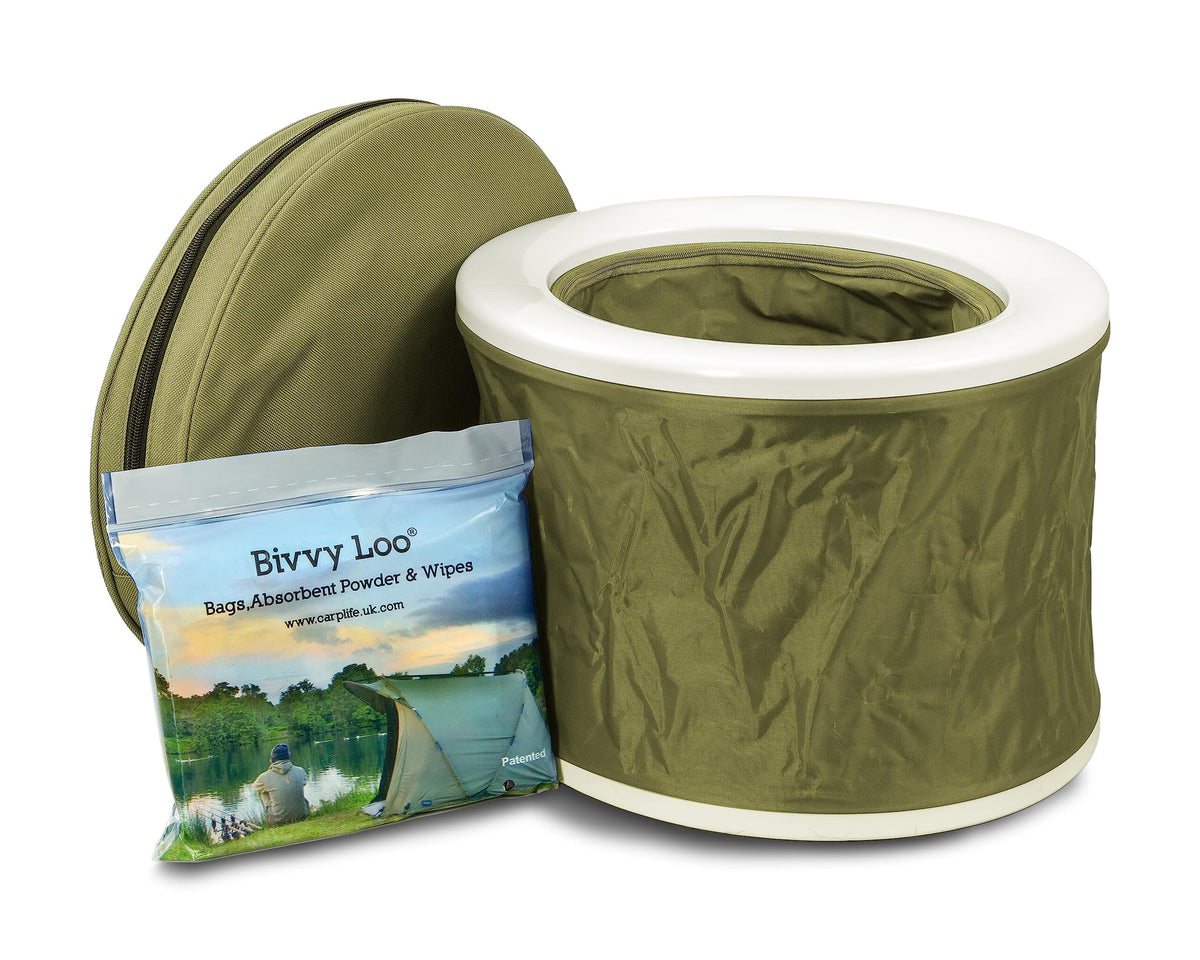 Bivvy Loo Camping Toilet - Portable Toilet - Festival Toilet - Fishing Toilet - Campervan Toilet - Camping Loo - Folds Away Flat - Supports Over 150kg (Green)