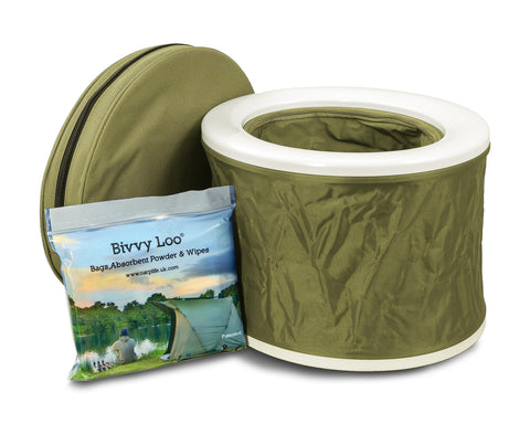 Bivvy Loo Camping Toilet - Portable Toilet - Festival Toilet - Fishing Toilet - Campervan Toilet - Camping Loo - Folds Away Flat - Supports Over 150kg (Green)