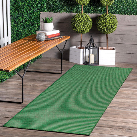 Jimri Indoor and Outdoor Rug - Weatherproof Rug for Balcony, Patio, Garden, Living Room, Kitchen - Durable Floor Rug, Resists UV Rays & Water - Size 60 x 110 cm, Green