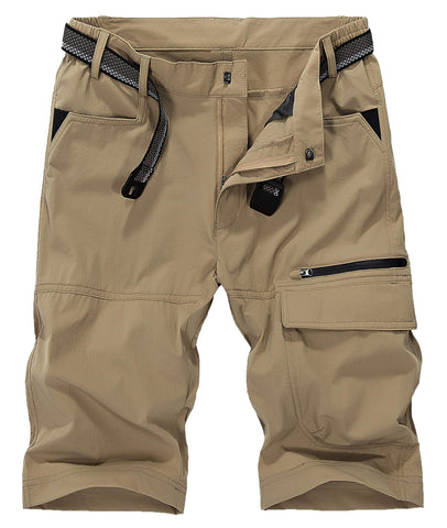 KEFITEVD Mens Quick Dry Climbing Shorts Cargo Pants Breathable Wear Resistant Hiking Capris Khaki,34