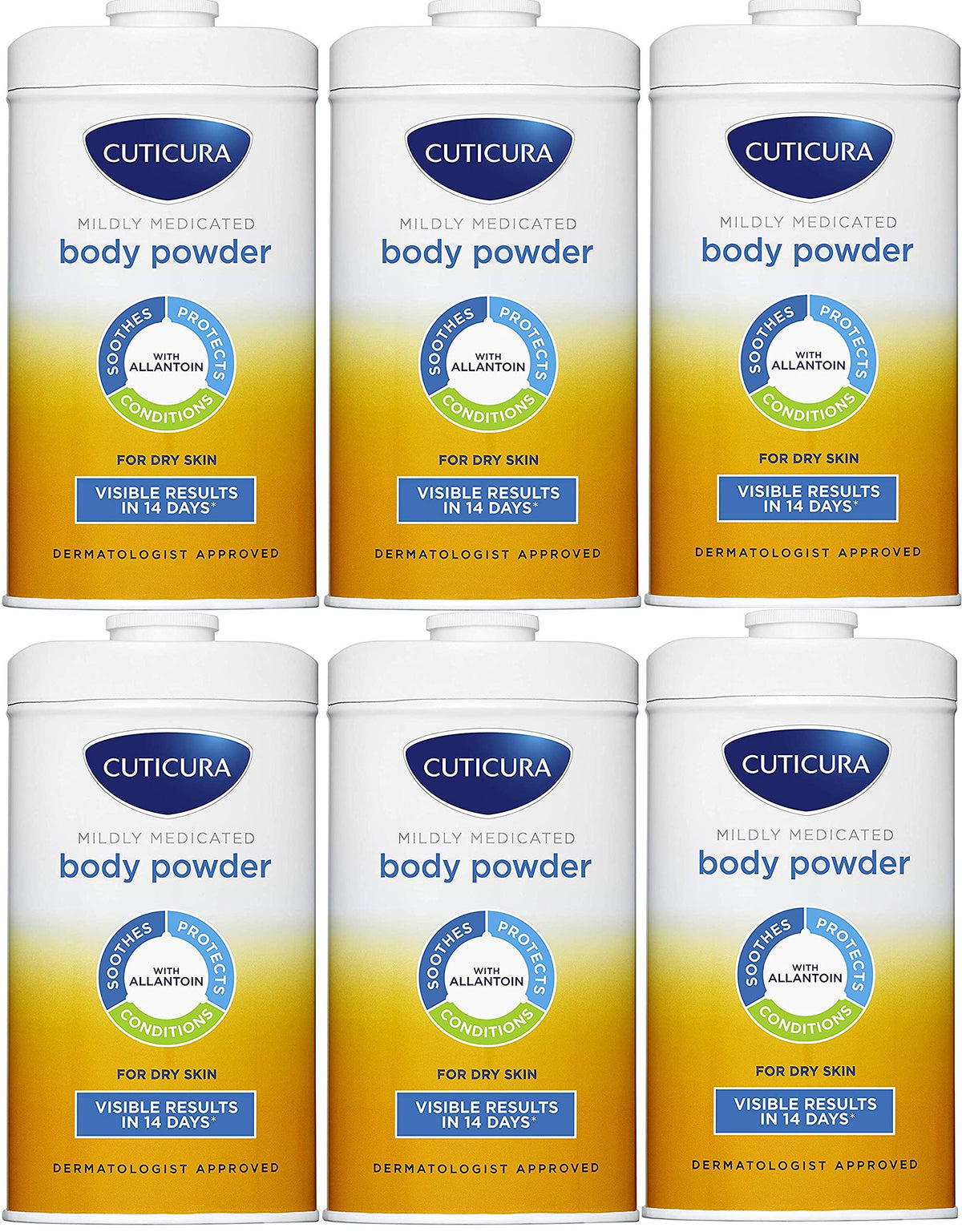 6 x Cuticura Mildly Medicated Talcum Powder 150g