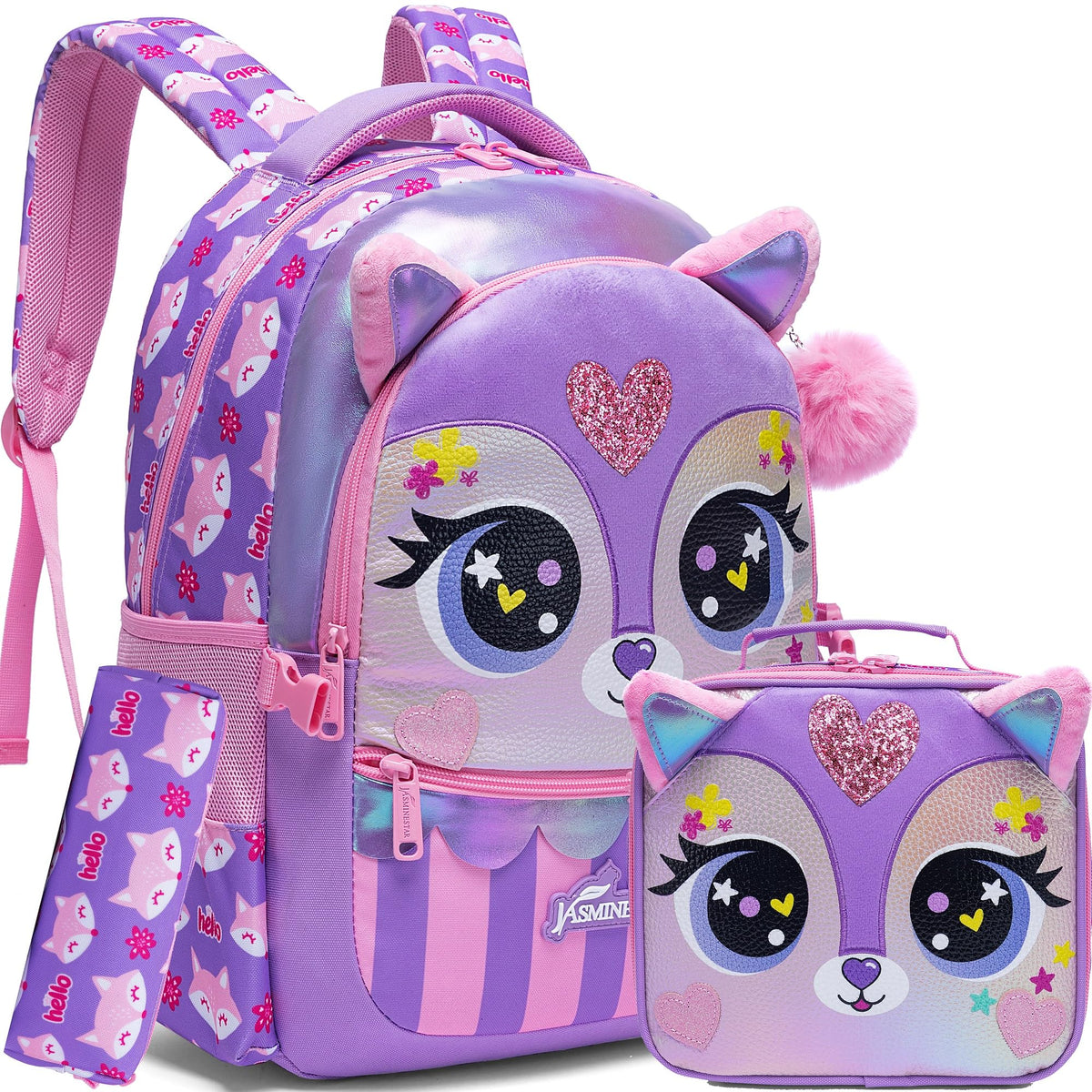 Meetbelify Backpacks for Girls School Backpacks for Elementary Preschool Students Girls Backpacks Ages 8-10 Kids Travel Backpack 2 in 1 Bookbag Set for Girls