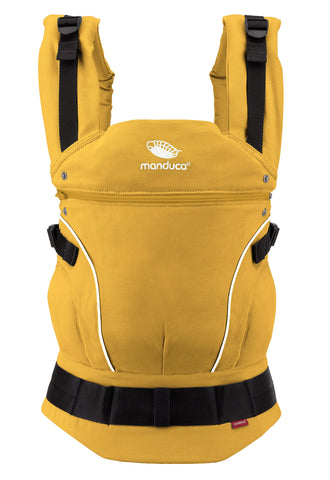 manduca First Baby Carrier, Adjustable & Versatile Baby and Toddler Carrier (3.5 up to 20 kg), Front, Hip & Back Carrying Baby Sling, Made of Organic Cotton, Gold