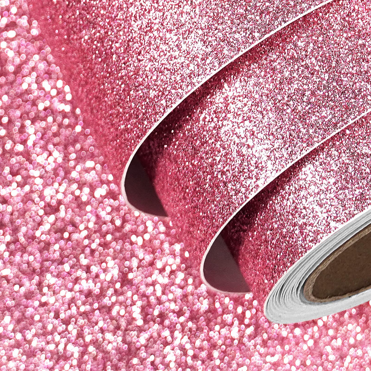 FunStick Pink Adhesive Wallpaper for Bedroom Girls Children Glitter Adhesive Coating Furniture Pink Decorative Wall Sticker Glitter Glossy Pink Adhesive Paper for Cabinet Vinyl Stickers 40 cm Ã— 2 m