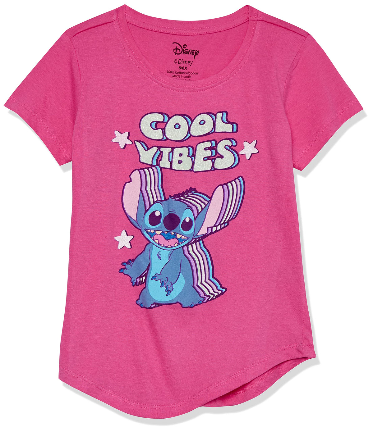 Disney Lilo & Stitch T-Shirt-Toddler & Girls 4-16, Hot Pink (G4-16), 10-12