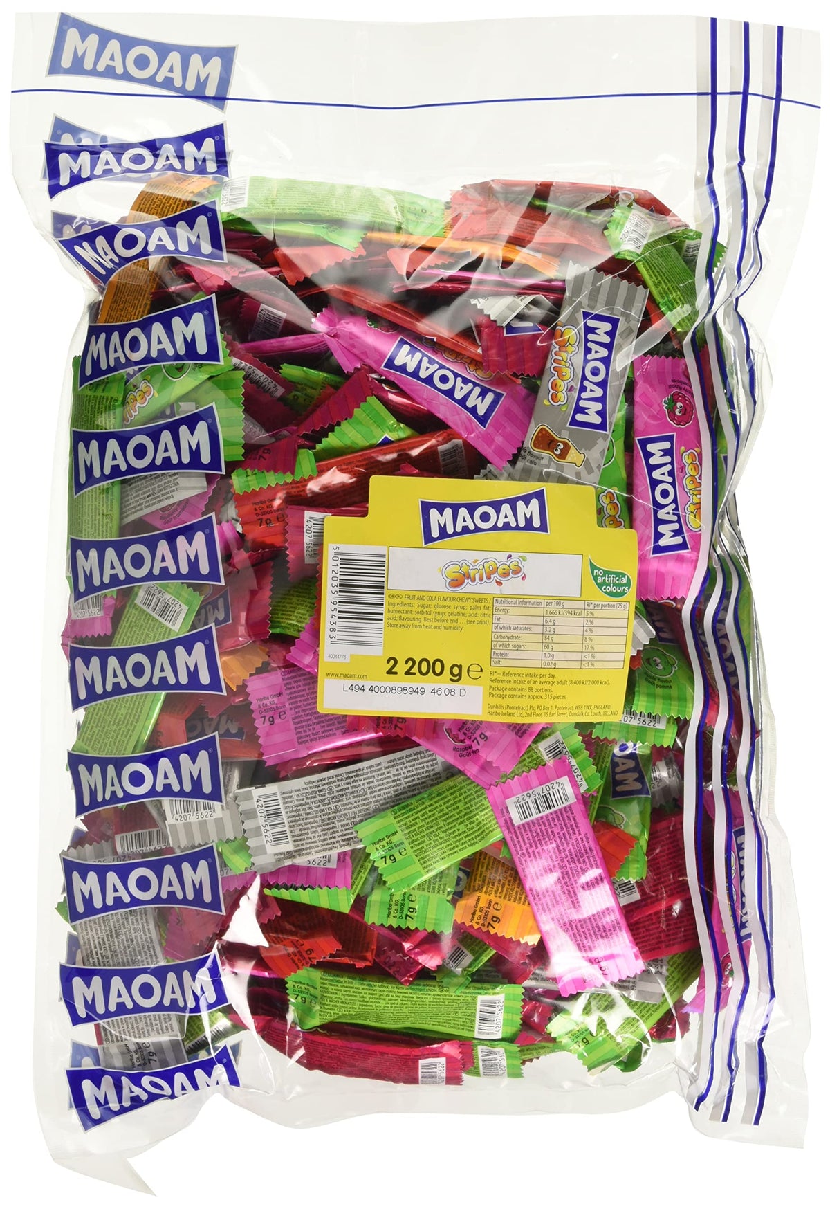 Maoam Stripes Fruit Sweets Party Bag, 2.2kg