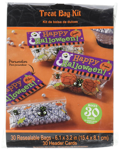 Amscan | Halloween Party Favour | Trick or Treat Bags Kit | 30 in a pack | Measures 6 1/2" x 7"