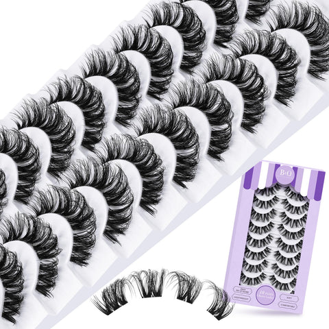 Lash Clusters P07 10 Pair Eyelash Clusters B&Q Cluster Eyelash Extensions Cat Eyes Cluster Lashes Wispy Diy Lash Extension Clusters Eyelash Extension Strips Lashes 10 Pairs Multipack(FDDM-P07)