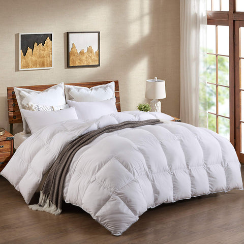 Duck/Goose Feather Down Duvet [ ] Quilt Luxury Comforter Deluxe, Best Hotel Quality, Super Soft, Warm and Cosy, Anti Allergy, Computer Quilted Self piping (Goose Down Feather, King 13.5 Tog)