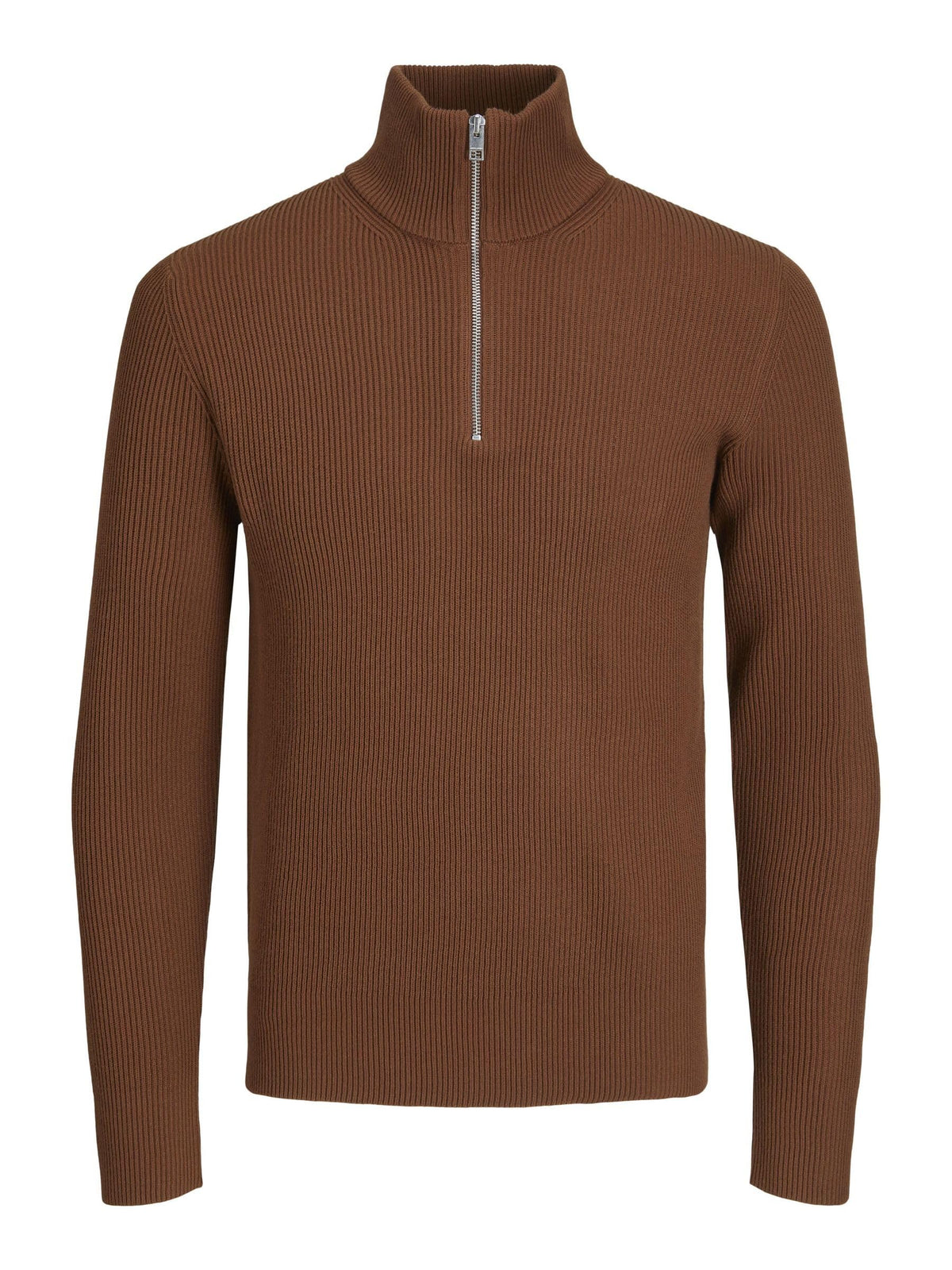 JACK & JONES Men's Jprccperfect Knit Half Zip Sn Jumper, Cambridge Brown, L