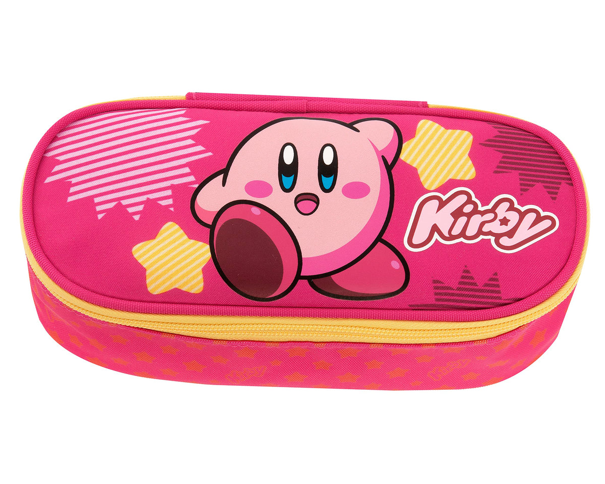 Franco Cosimo Panini Kirby - Oval Organized School Case, with Internal Dividers and Elastic Stationery Holder - Pencil Case for Child and Girl Ideal for Middle and Elementary, 22x7Hx9,5 cm