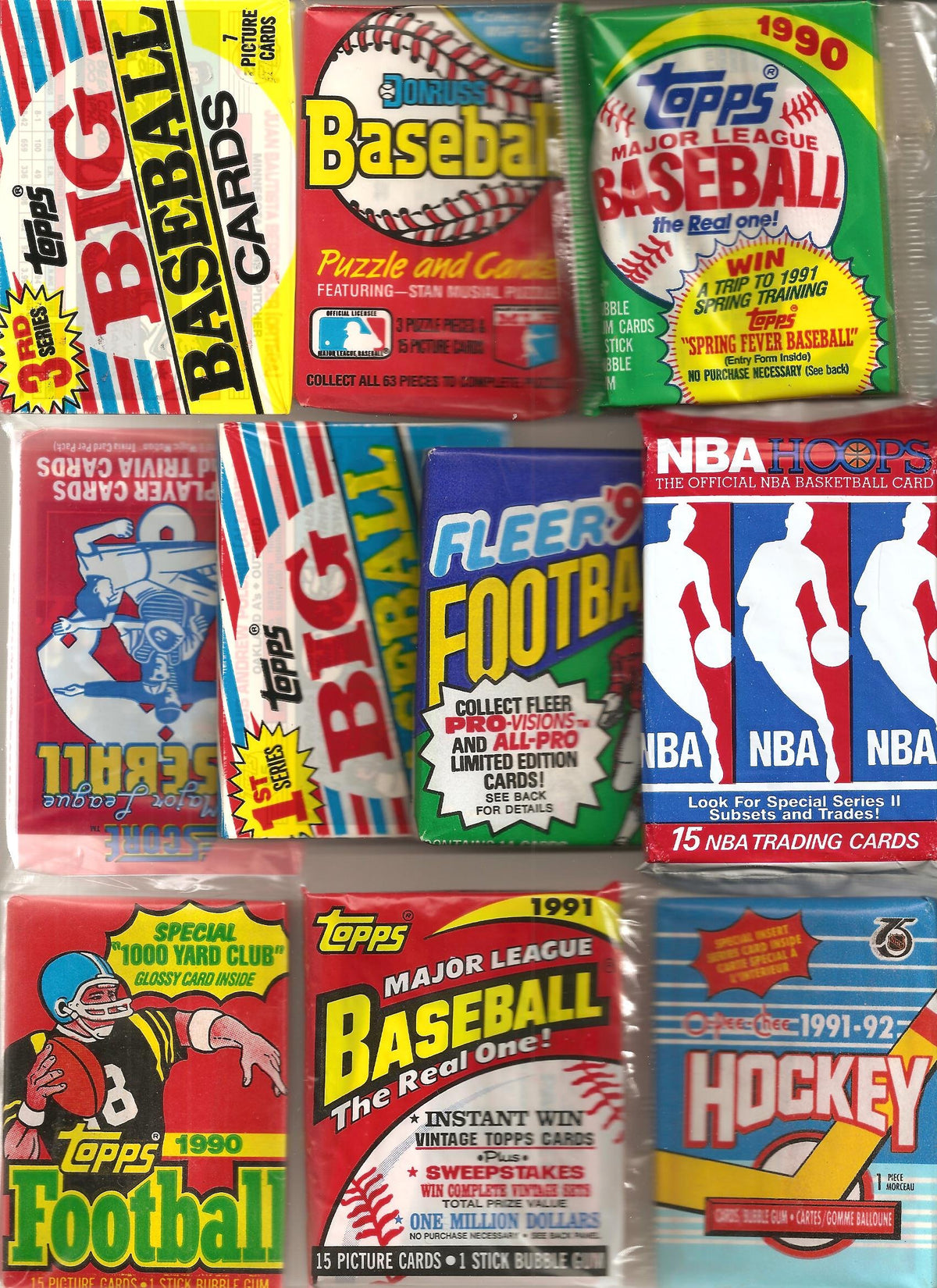 20 unopened sportscards packs baseball football basketball hockey
