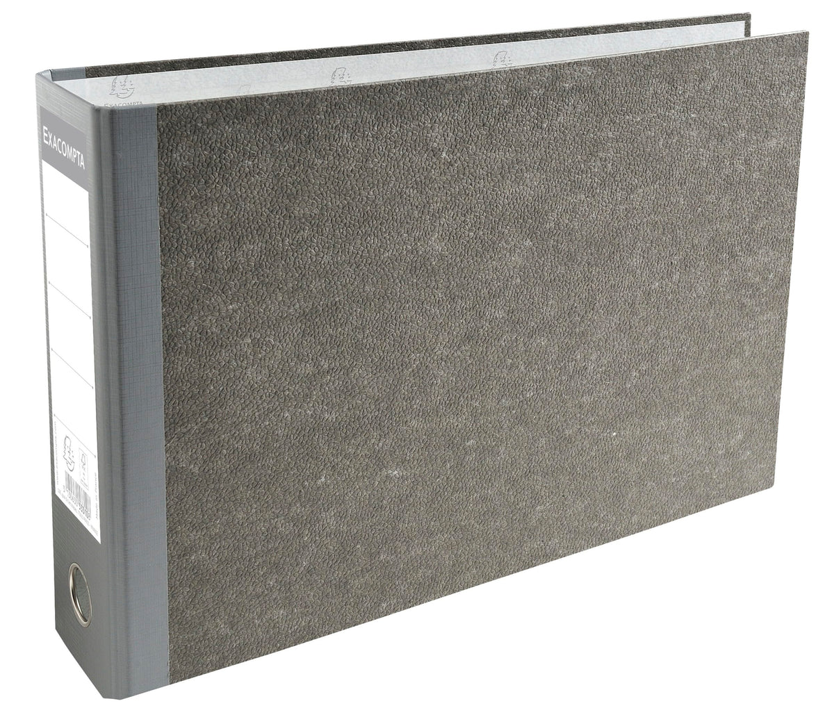 Exacompta - Ref 53310E - PVC Lever Arch File - 24 x 37 cm in Size, Suitable for Landscape A4 Documents, 70mm Spine, 75mm Rings, Reinforced Metal Finger Pull - Grey