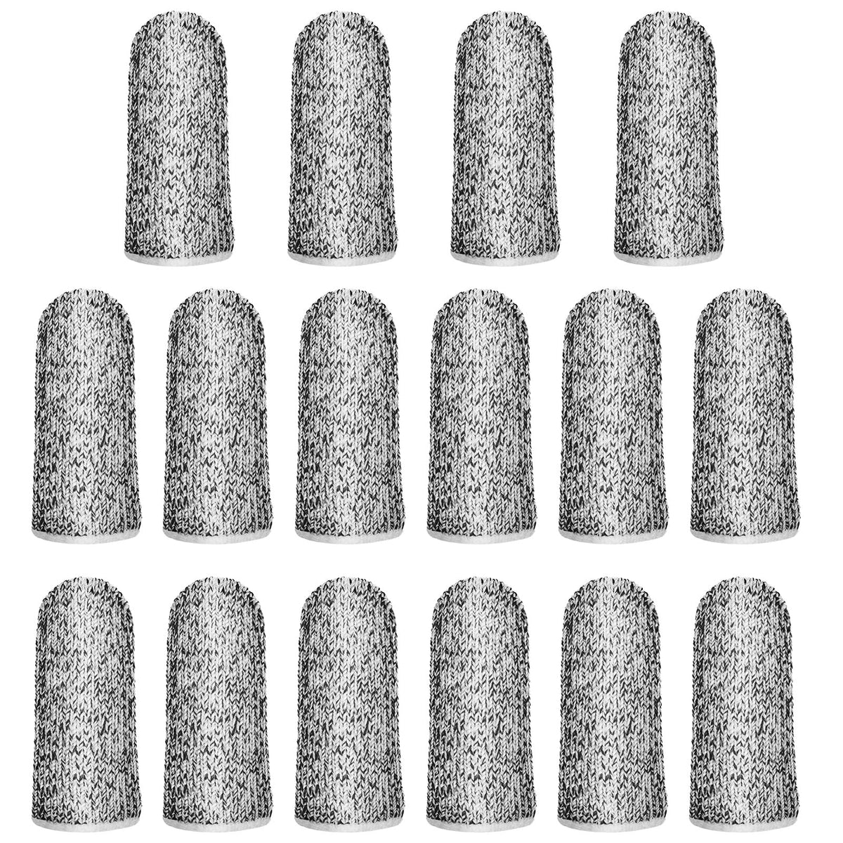 COMNICO Cut Resistant Finger Cots, 16 Pcs Finger Protector Reusable Thumb Finger Sleeve Protectors Guards Anti-Slip Gloves Life Extender for Kitchen Work Sculpture Garden Picking