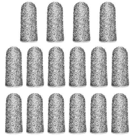COMNICO Cut Resistant Finger Cots, 16 Pcs Finger Protector Reusable Thumb Finger Sleeve Protectors Guards Anti-Slip Gloves Life Extender for Kitchen Work Sculpture Garden Picking
