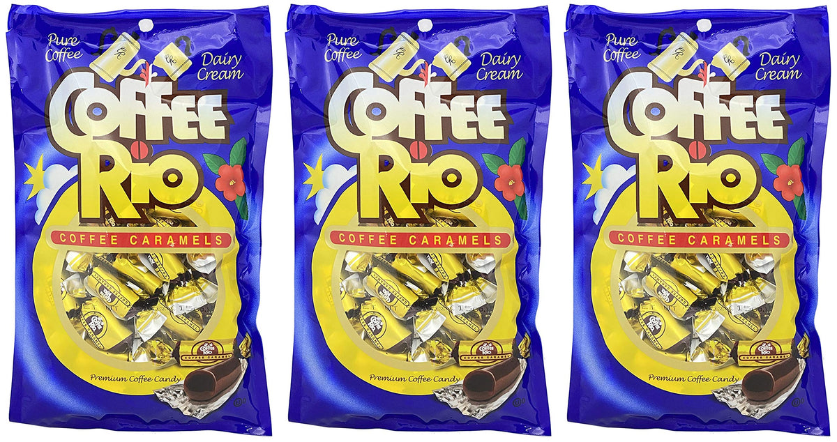 Adams & Brooks Coffee Rio Coffee Candy Pack of 3 - Coffee Caramels 5.5 Ounces - Made with Real Coffee and Cream, Kosher Candy (Original Coffee)