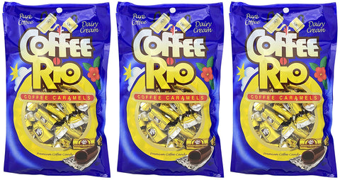 Adams & Brooks Coffee Rio Coffee Candy Pack of 3 - Coffee Caramels 5.5 Ounces - Made with Real Coffee and Cream, Kosher Candy (Original Coffee)