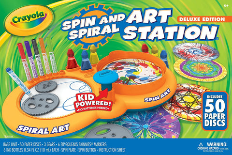 CRAYOLA Spin & Spiral Art Station Deluxe, DIY Crafts, Toys for Boys & Girls, Gift, Ages 5, 6, 7, 8