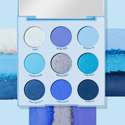 Colourpop Blue Moon Shadow Palette - Monochromatic Blue Shadow Palette with Matte, Metallic and Duochrome Finishes - High-Pigment Eye Makeup with a Long-Wearing Formula (0.3 oz)