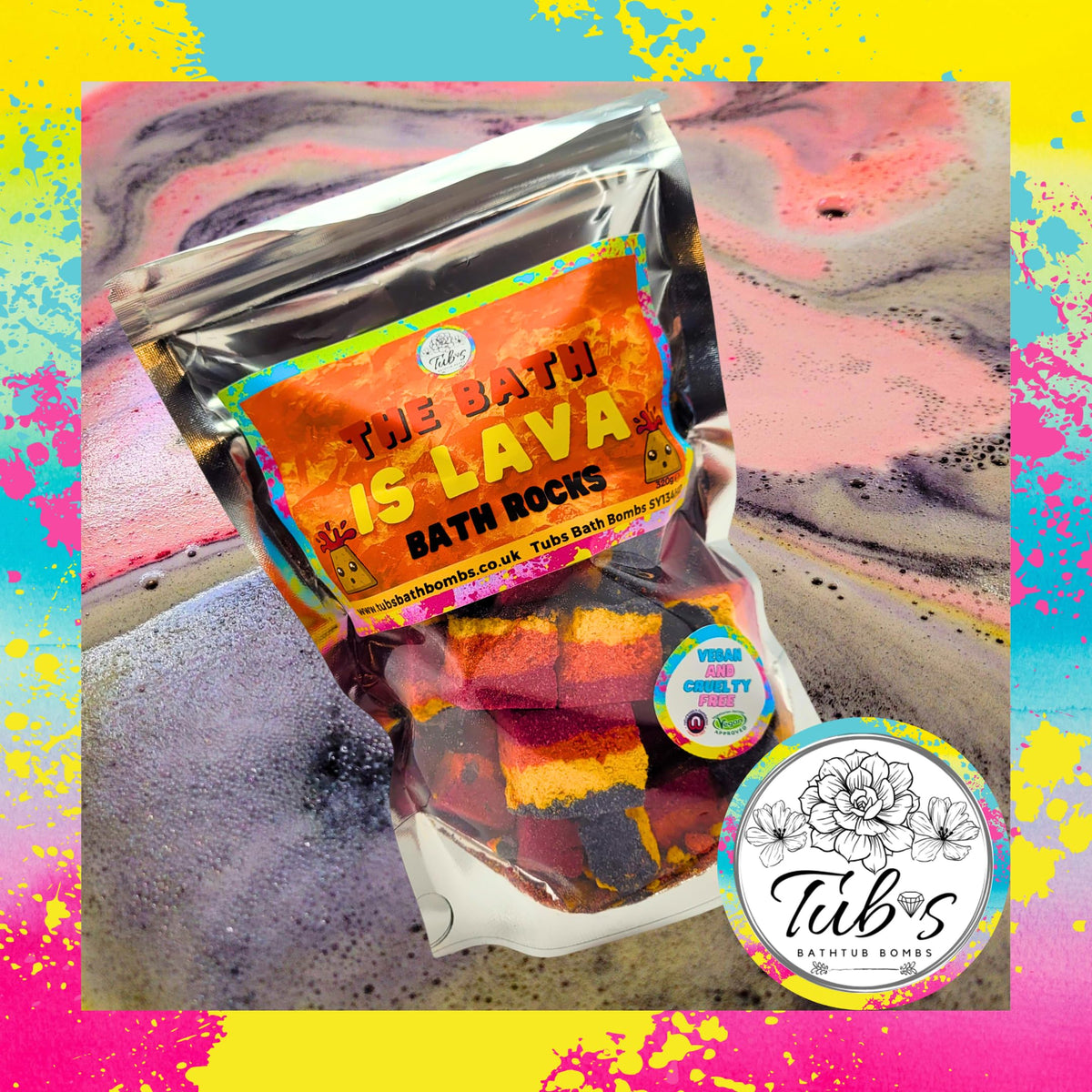 The Bath is Lava! Bath Rocks Bath Bombs, Volcano Floor is Lava Effect. Made in UK by Tub's Bath Bombs