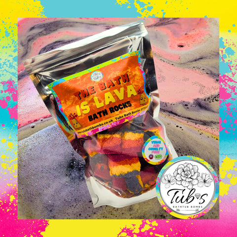 The Bath is Lava! Bath Rocks Bath Bombs, Volcano Floor is Lava Effect. Made in UK by Tub's Bath Bombs
