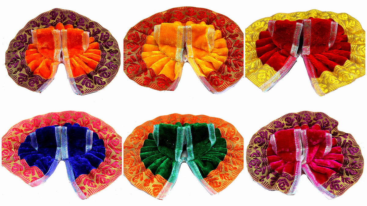eSplanade Ladoo Gopal Poshak | Dress | Bhagwaan Ki Poshaak | Dev Vastra - (Set of 6) (Size 1)