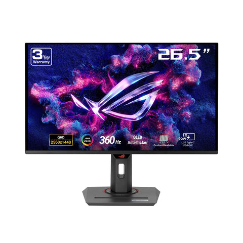 ASUS ROG Strix 27â€ 1440P OLED Gaming Monitor (XG27ACDNG) - QD-OLED, QHD (2560 x 1440), 360Hz, 0.03ms, Custom Heatsink, OLED Care+, G-SYNC Compatible, 99% DCI-P3, DisplayWidget, AI Gaming, 3yr warranty