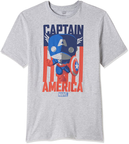 Funko t- shirt captain america tee marvel, multicolore, m mixte