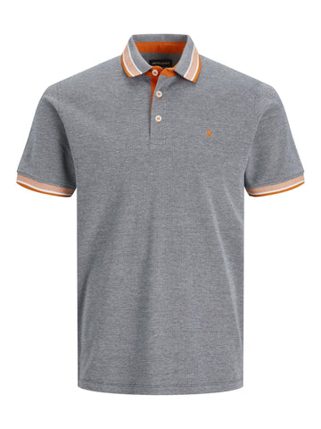 Jack & Jones Men's Jjepaulos Polo Ss Noos Polo Shirt, Navy Blazer/Detail: Neon, S