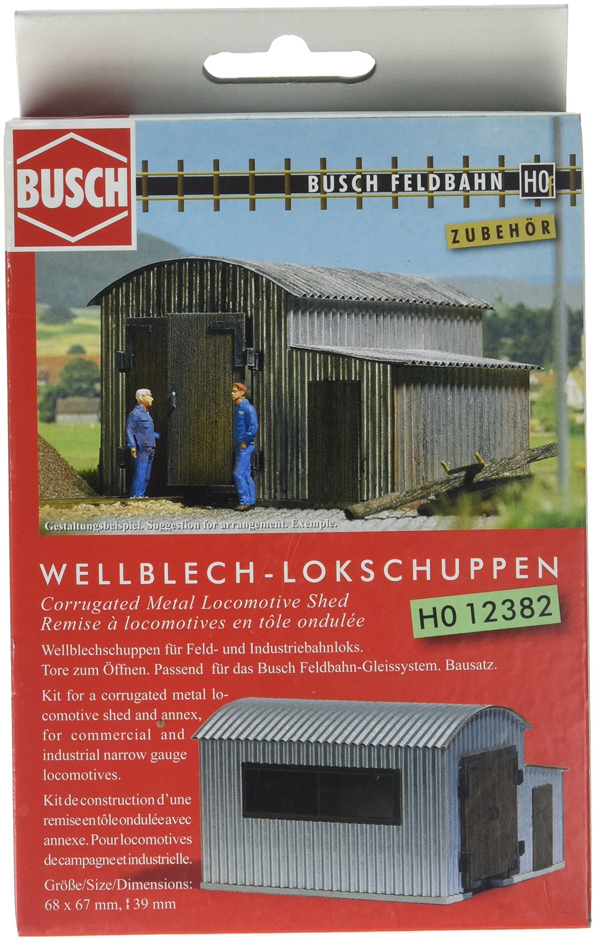 Busch 12382 Corrugated Mtl Loco Shed HO Structure Scale Model Structure