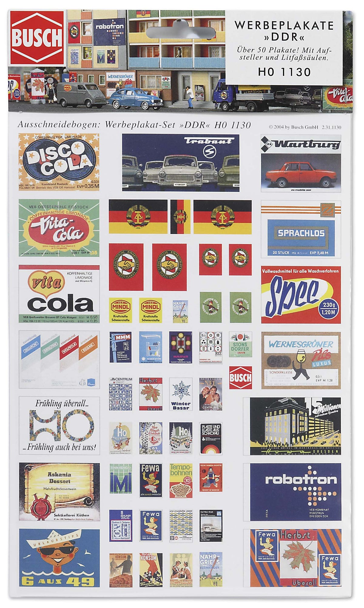 Busch 1130 Advertisement Sign Set HO Scenery Scale Model Scenery