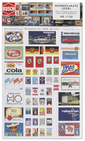 Busch 1130 Advertisement Sign Set HO Scenery Scale Model Scenery