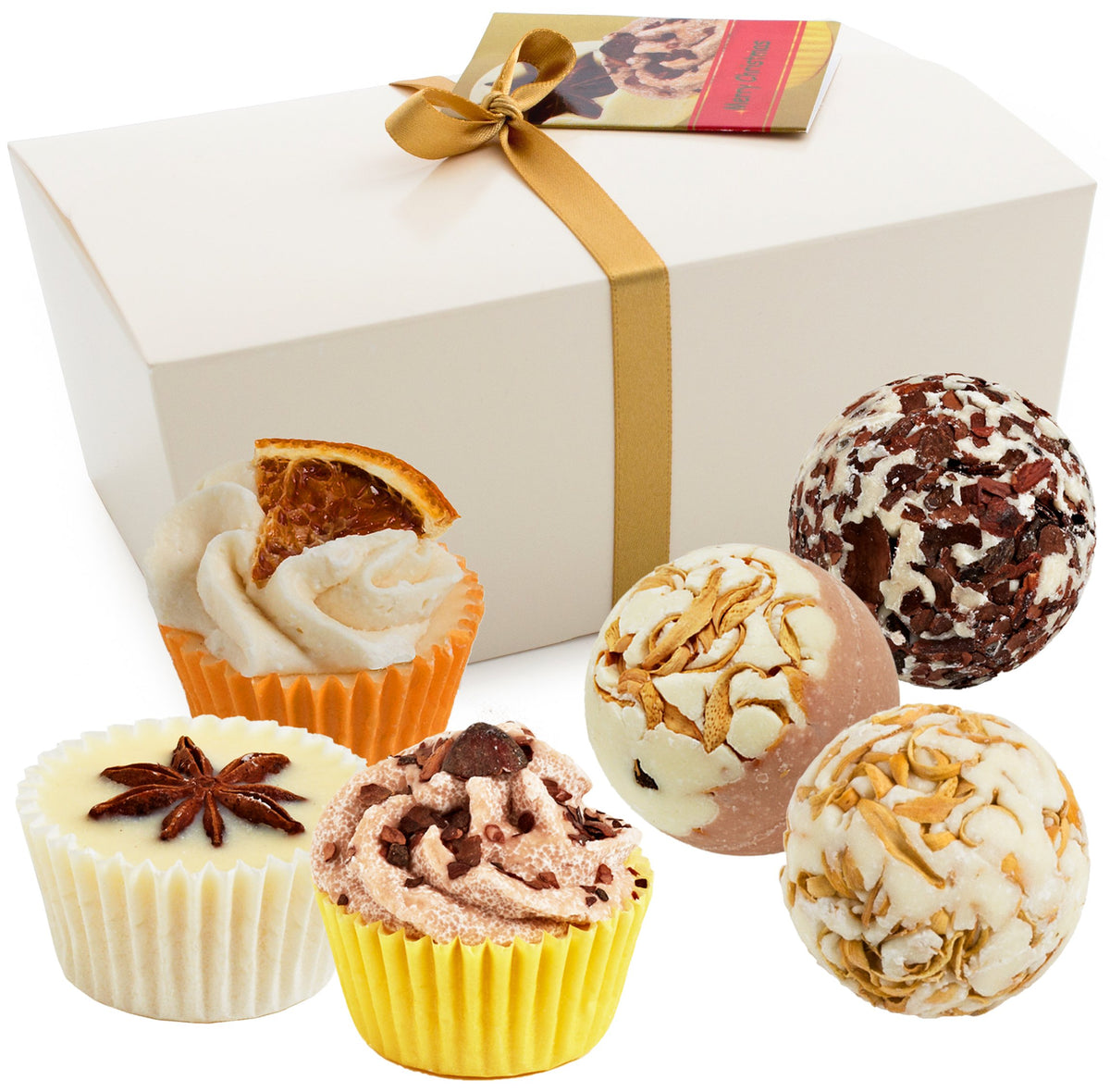 BRUBAKER Cosmetics Bath Bombs "Merry Christmas" Gift Set - Handmade and Natural (Set of 6)