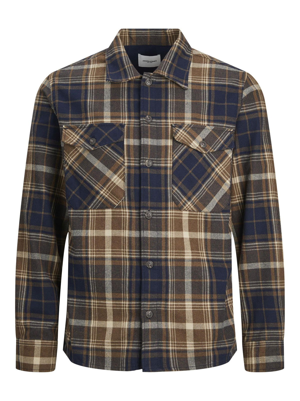JACK & JONES Men's Jjeeddie Overshirt Ls Noos Shirt, Otter, S