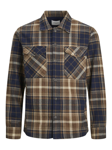 JACK & JONES Men's Jjeeddie Overshirt Ls Noos Shirt, Otter, S