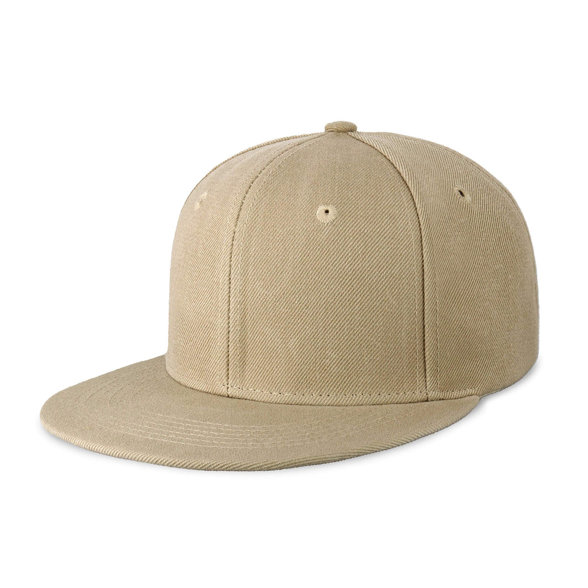 CHOK.LIDS Flat Bill Visor Classic Snapback Hat Blank Adjustable Brim High Top End Trendy Color Style Plain Tone Baseball Cap (Khaki)