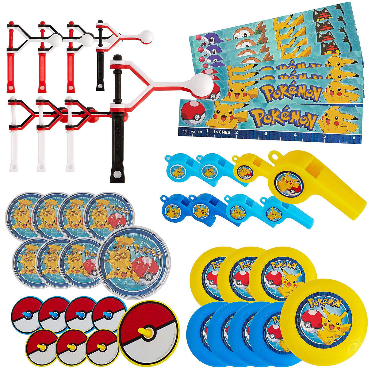 Amscan Pokemon Kids Party Favors Set (Pack of 48) - Perfect Party Supplies for Pokemon Themed Party, Baby Shower, Birthday & Other Events