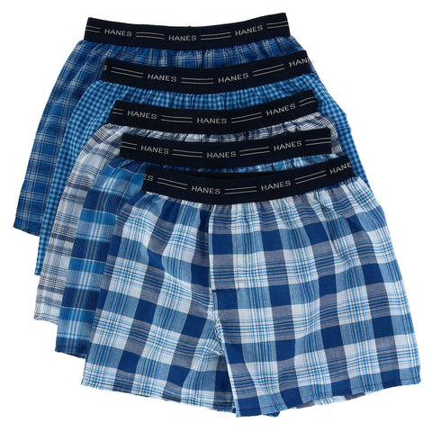 Hanes Boys' Boxer, Tartan, Medium (Colors may vary) Pack of 5
