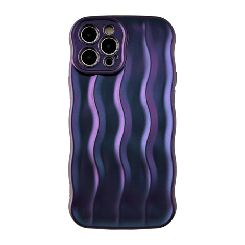 Caseative for iPhone 12 Pro Max Case,Water Ripple Pattern Curly Wave Frame Soft Compatible with iPhone Case (Purple,iPhone 12 Pro Max)