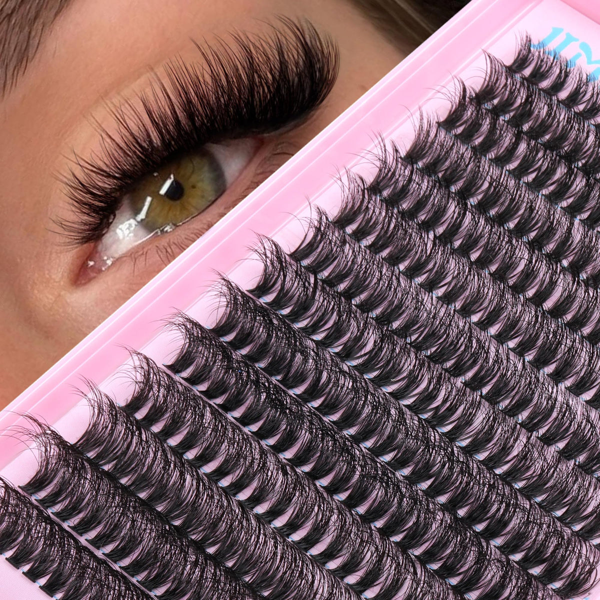 JIMIRE Fluffy Lash Clusters Volume Wispy 50D Thick Mink Eyelash Clusters D Curl 9-16mm Cluster Eyelash Extensions 280Pcs Individual Lashes Beginners Friendly False Mink Extensions