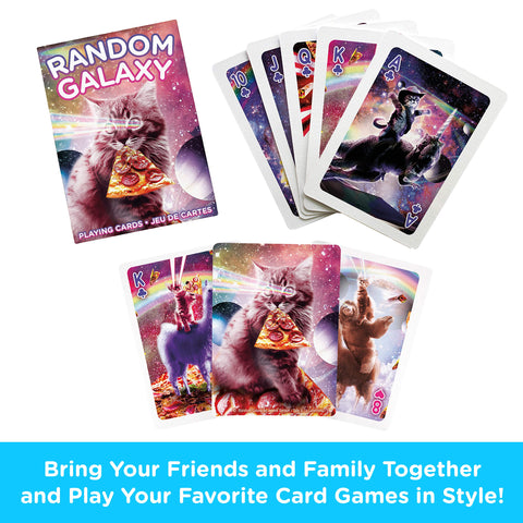 AQUARIUS Random Galaxy Playing Cards - Sloths, Llamas, Cats, Lasers & More - Themed Deck of Cards for Your Favorite Card Games - Officially Licensed Merchandise & Collectibles