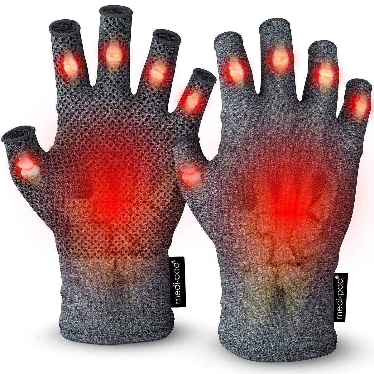 Medipaq Arthritis Gloves (Small) - Compression Gloves for Arthritis for Women and Men - Fingerless Gloves for Women and Men - Carpal Tunnel Relief - Arthritis Gloves for Women and Men in Painâ€¦