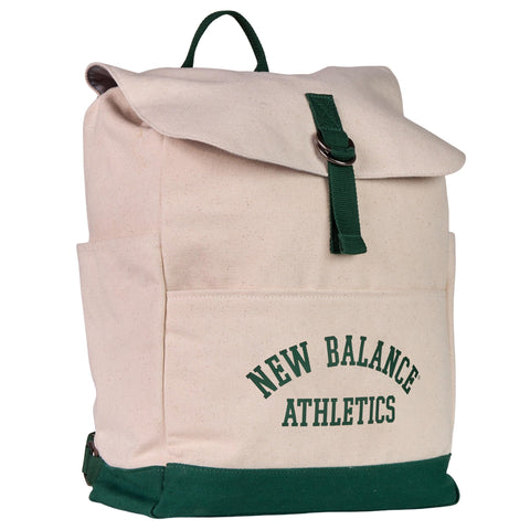 New Balance Canvas Backpack, Lightweight Travel School Daypack, One Size, Nightwatch Green