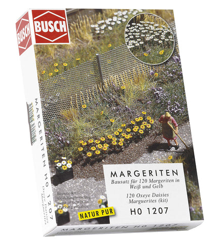 Busch 1207 Oxeye Daisy White/Yellow 120/ HO Scenery Scale Model Scenery